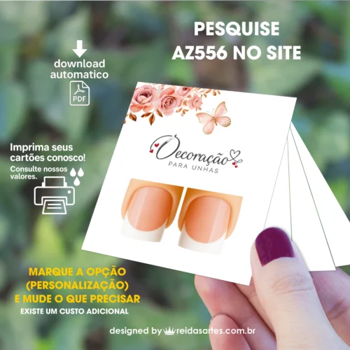 Arte em PDF Filha Única 4,5x5cm - (Unhas Curtas Tam: 1,1x1,5cm) AZ556 3
