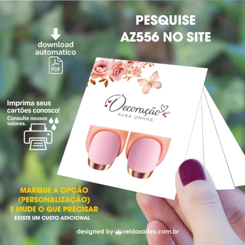 Arte em PDF Filha Única 4,5x5cm - (Unhas Curtas Tam: 1,1x1,5cm) AZ556 4
