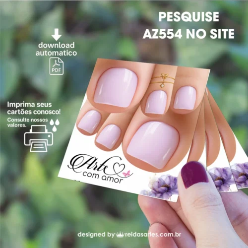 Arte em PDF Filha Única Pé  4,5x5cm - (Unhas Tam: 1,40x1,50cm) AZ554 2