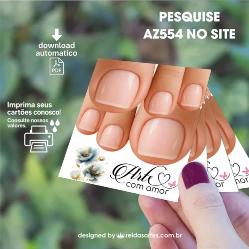 Arte em PDF Filha Única Pé  4,5x5cm - (Unhas Tam: 1,40x1,50cm) AZ554 5